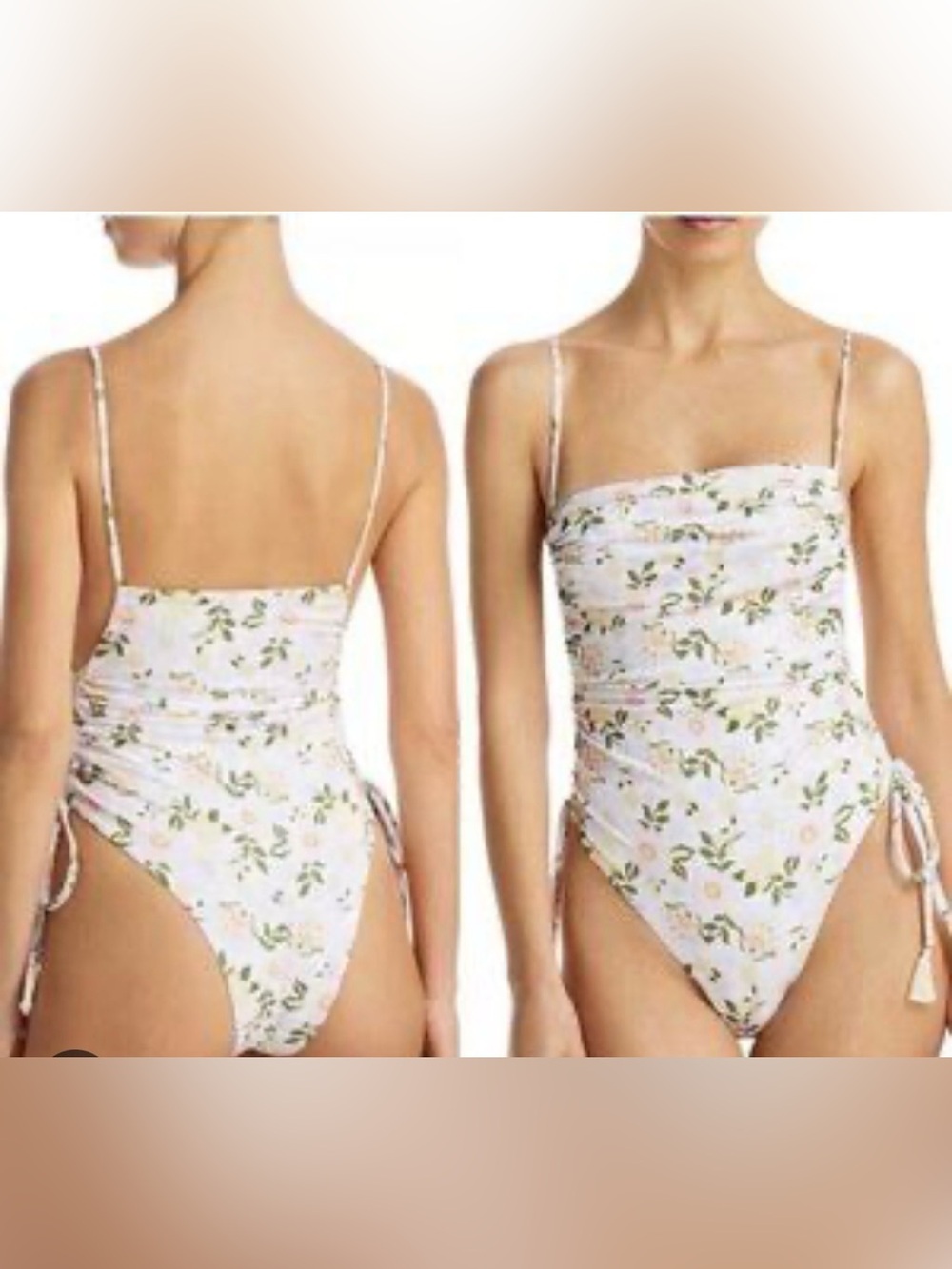 Capittana Irene One Piece Swimsuit White Garden Reversible Orange SMALL NEW NWT